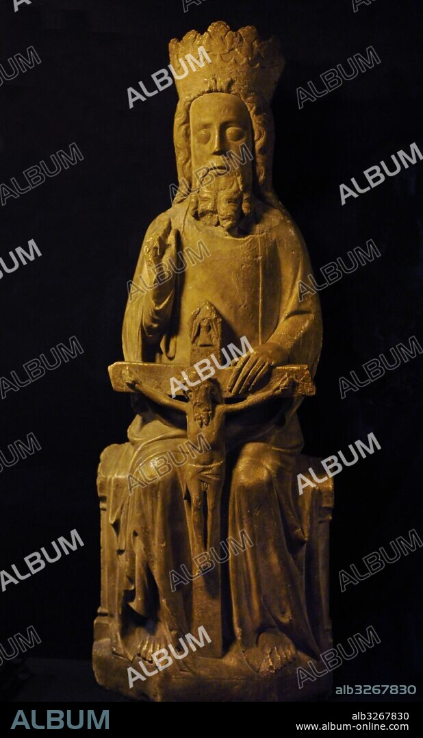 Escandinavia. Talla cristiana. Santísima Trinidad. Escultura de alabastro. Homnes, Beitstad, Nord-Trondelag. 1400. Museo de Historia (Historical Museum). Oslo. Noruega.