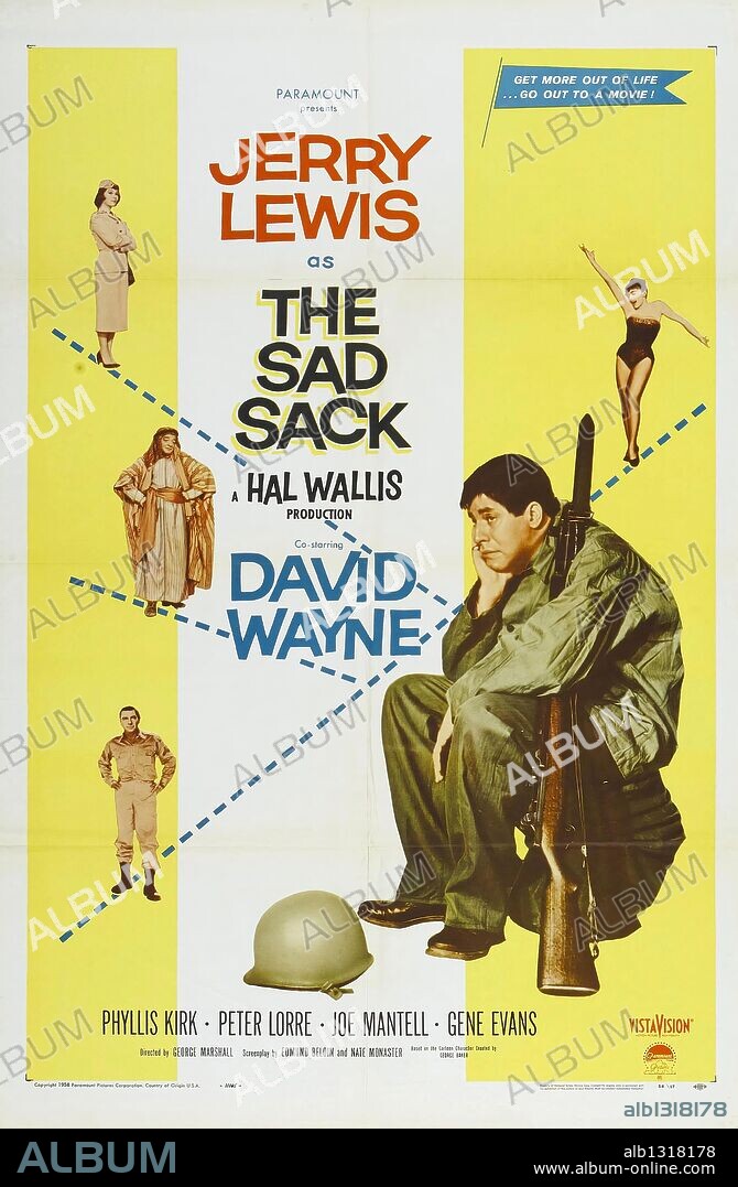 Poster of THE SAD SACK, 1957, directed by GEORGE MARSHALL. Copyright PARAMOUNT PICTURES.