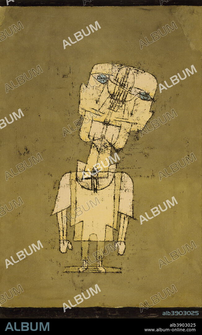 PAUL KLEE. Gespenst eines Genies [Ghost of a Genius]. Date/Period: 1922. Drawing. Oil transfer and watercolour on paper laid on card. Height: 500 mm (19.68 in); Width: 354 mm (13.93 in).
