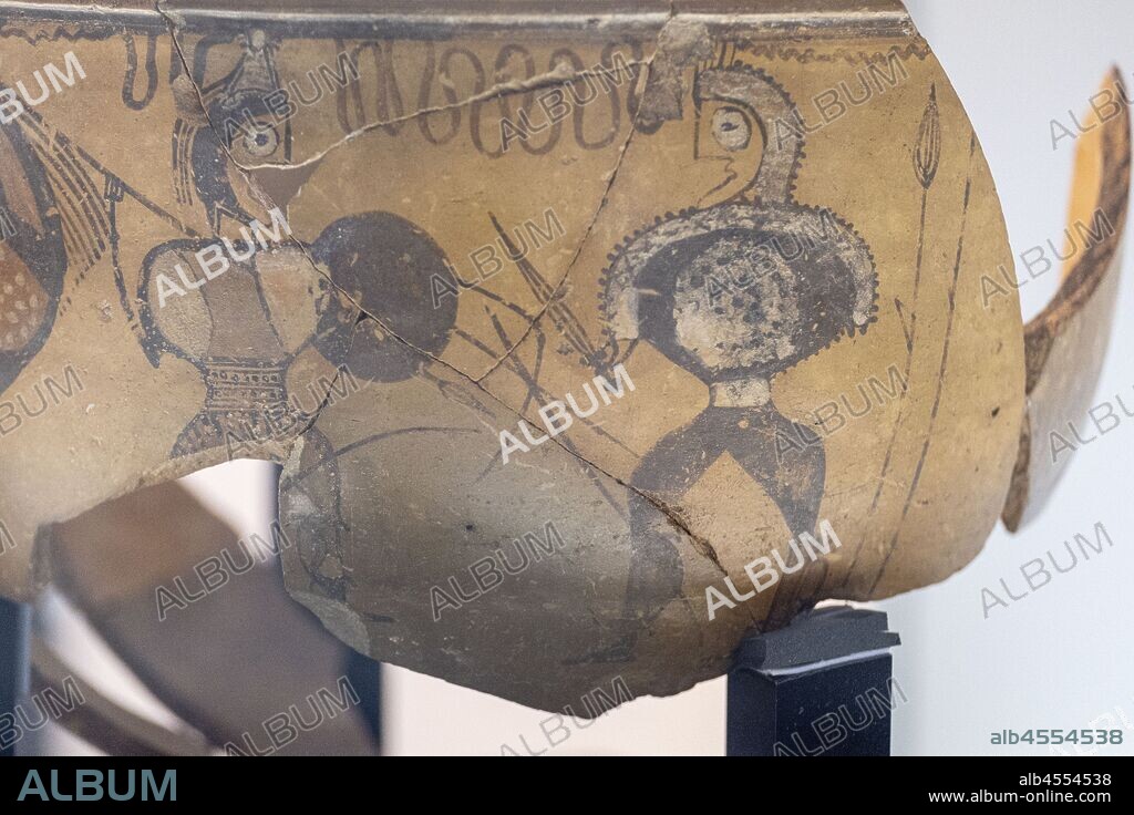 vaso de los guerreros, siglo I a.C. Procedente de Numancia, Garray,  museo Numantino de Soria, Soria, Comunidad Autónoma de Castilla, Spain, Europe.