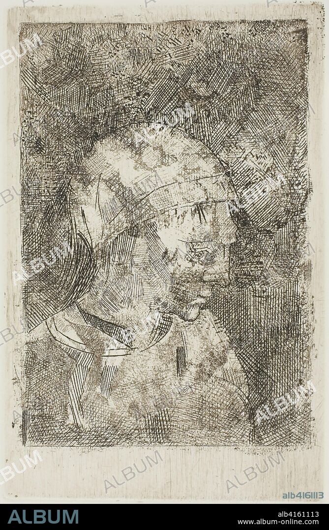 Head of a Young Girl (Compiler's Title). Odilon Redon; French, 1840-1916. Date: 1881-1891. Dimensions: 158 × 107 mm (image); 185 × 121 mm (plate); 285 × 228 mm (sheet). Etching on white wove paper. Origin: France.