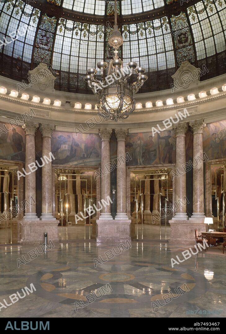 RICARDO BASTIDA Y BILBAO (1879-1953). EDIFICIO BANCO BILBAO EN LA CALLE ALCALA - FOTO AÑOS 80.