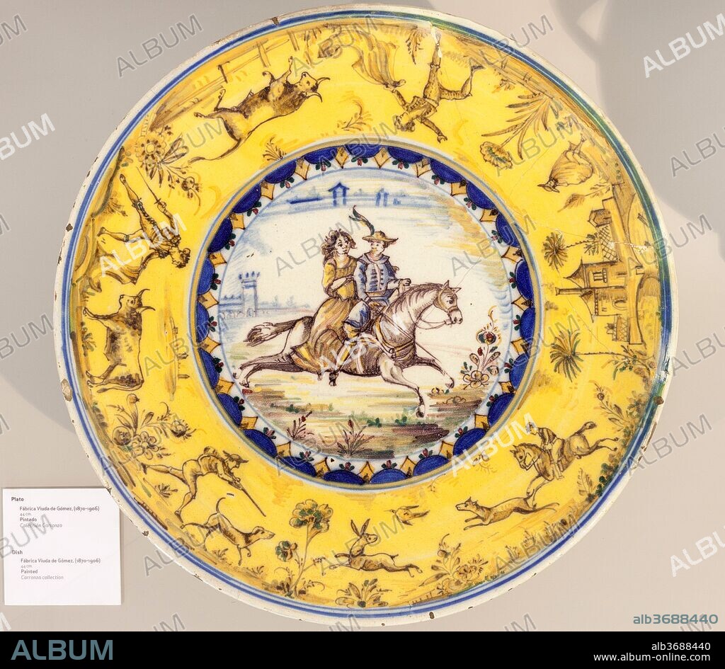 Anonymous / "Plato", Around 1900, Ceramics (painted terracotta), Viuda de Gómez factory, Triana, Seville, Spain, Diameter 44 cm.