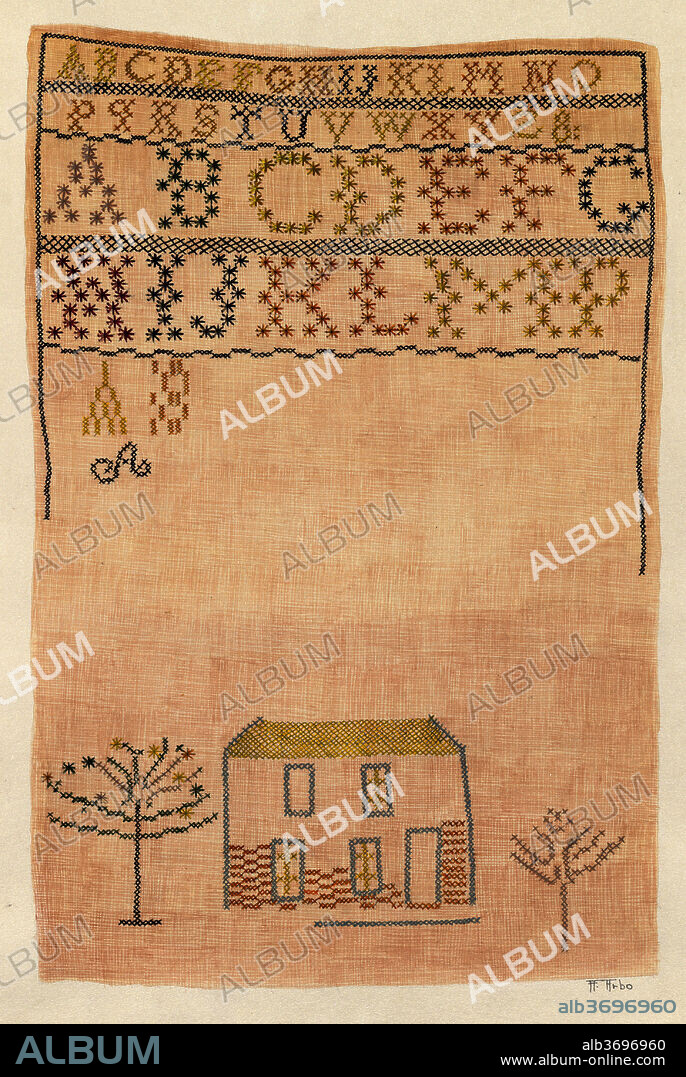 ARELIA ARBO. Sampler. Dated: c. 1937. Dimensions: overall: 35.6 x 27.6 cm (14 x 10 7/8 in.). Medium: watercolor, graphite, and gouache on paper.