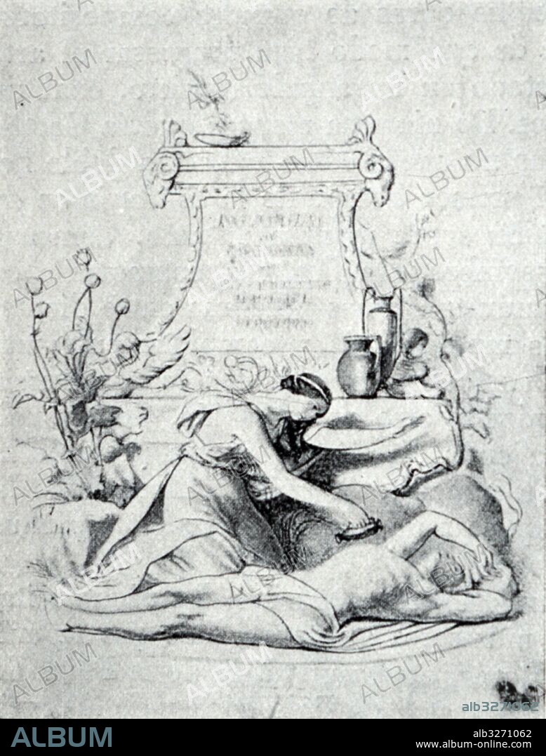 Cover of Antigone, with music by Felix Mendelssohn (1809-1847) a German composer, pianist, organist and conductor of the early Romantic period. Dated 19th Century.