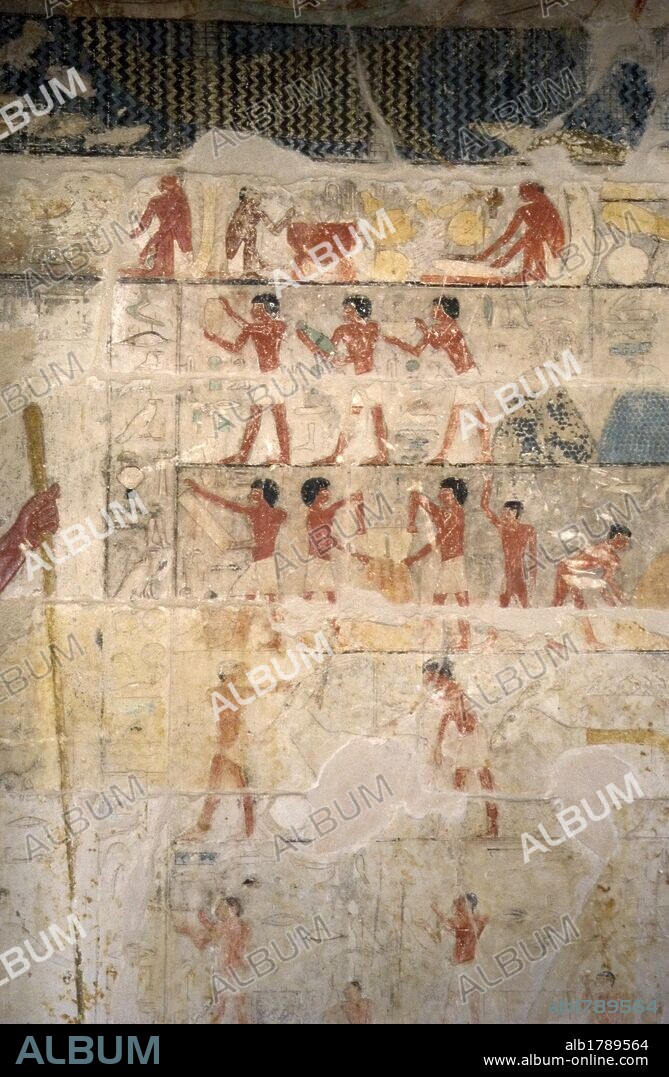 ARTE EGIPCIO. EGIPTO. TUMBA DE NEFER Y KA-HAY. Perteneciente a la V Dinastía. Fué construida por Nefer para su familia. De una única sala, y con un total de nueve tumbas. Relieves policromados con escenas de tareas agrícolas. IMPERIO ANTIGUO. NECROPOLIS DE SAKKARA. Egipto.