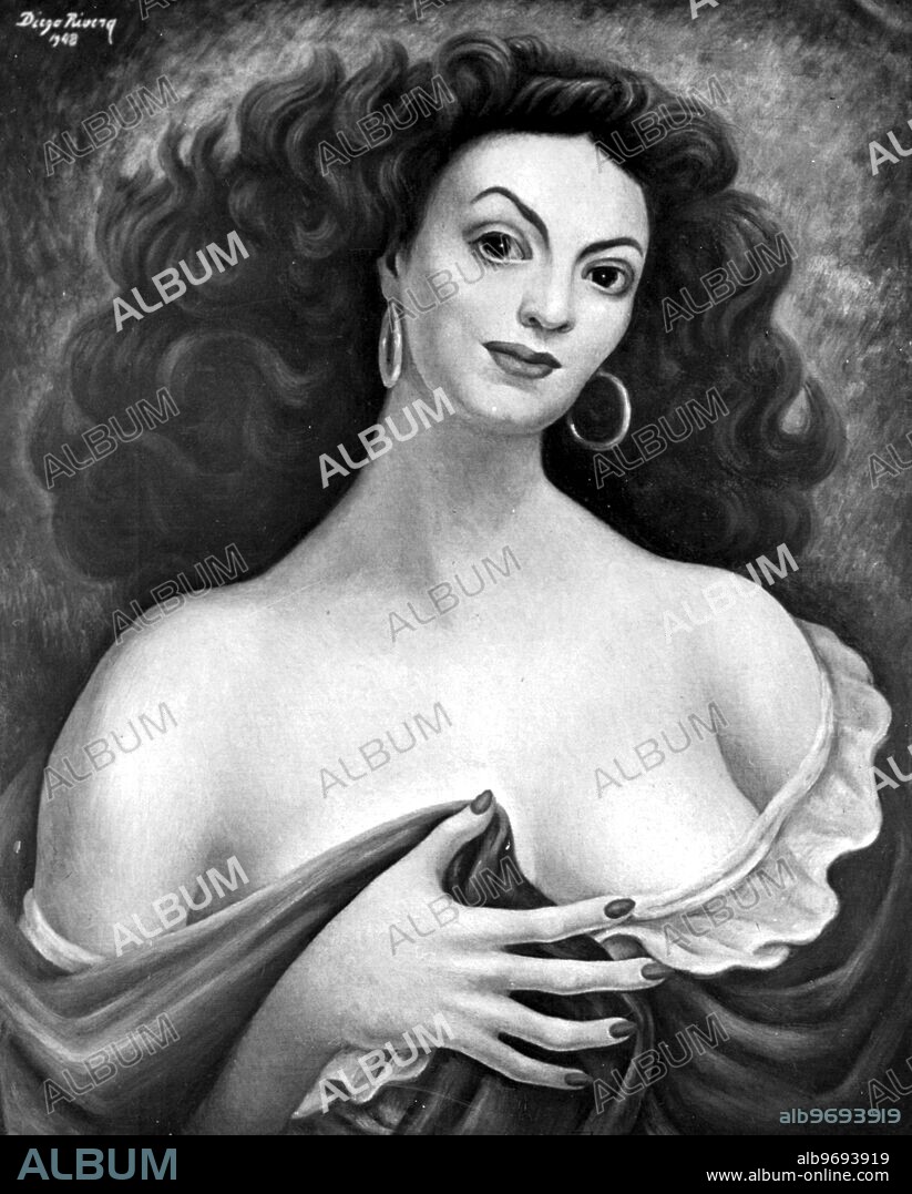 Diego Rivera Paintings. Famous Mexican movie star Maria Felix, 1948. September- October 1954.