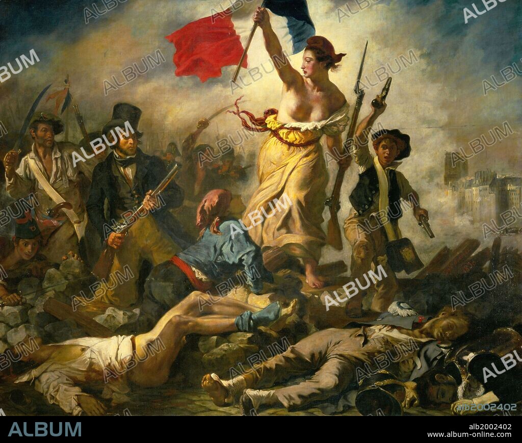 EUGENE DELACROIX. Eugène Delacroix / 'Liberty Leading the People', 1830, Oil on canvas, 260 x 325 cm.