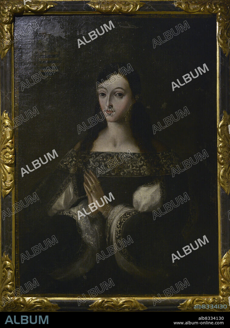 PEDRO RUÍZ GONZÁLEZ (1640-1706). SPANISH PAINTER.. Pedro Ruíz González (1640-1706). Pintor español. Retrato de Doña Isabel, esposa del capitán Barrios. Oleo sobre lienzo (79,5 x 108 cm), h. 1682. Museo del Greco. Toledo. Castilla-La Mancha. España.
