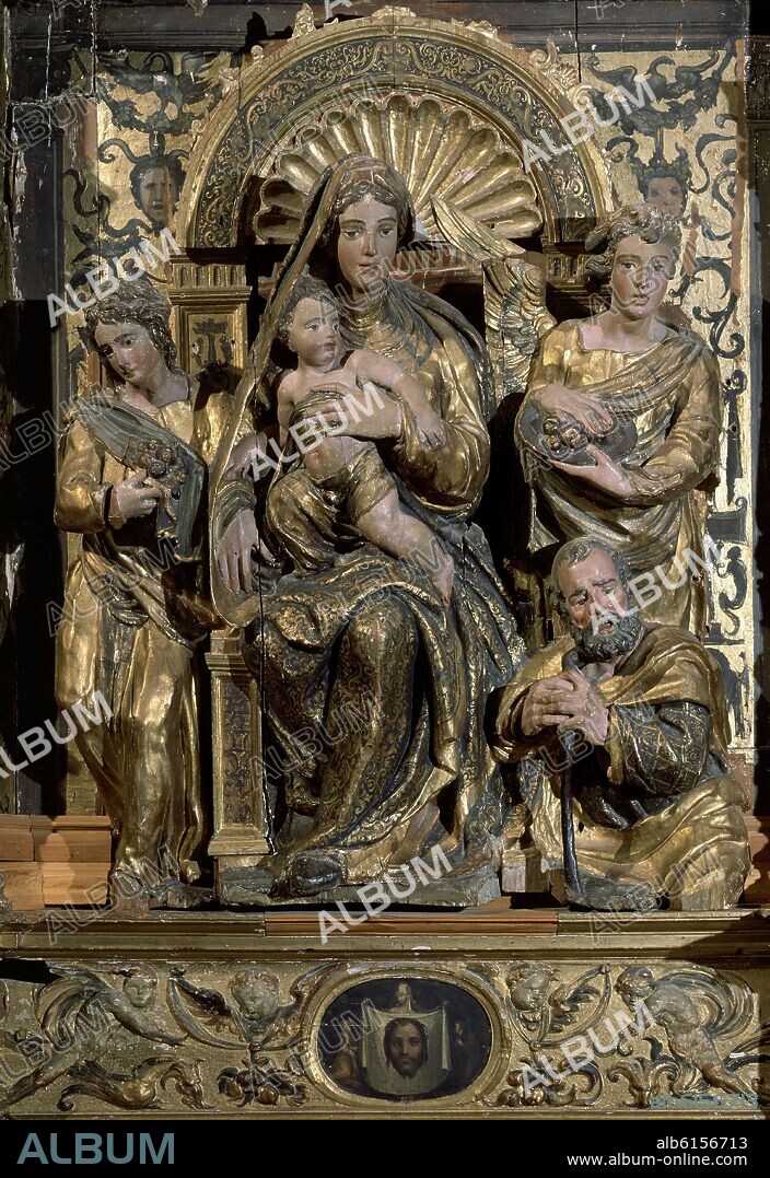ALONSO BERRUGUETE (1488-1561). DETALLE DEL RETABLO DE LA VISITACION PROCEDENTE DEL CONVENTO DE SANTA URSULA - 1535.