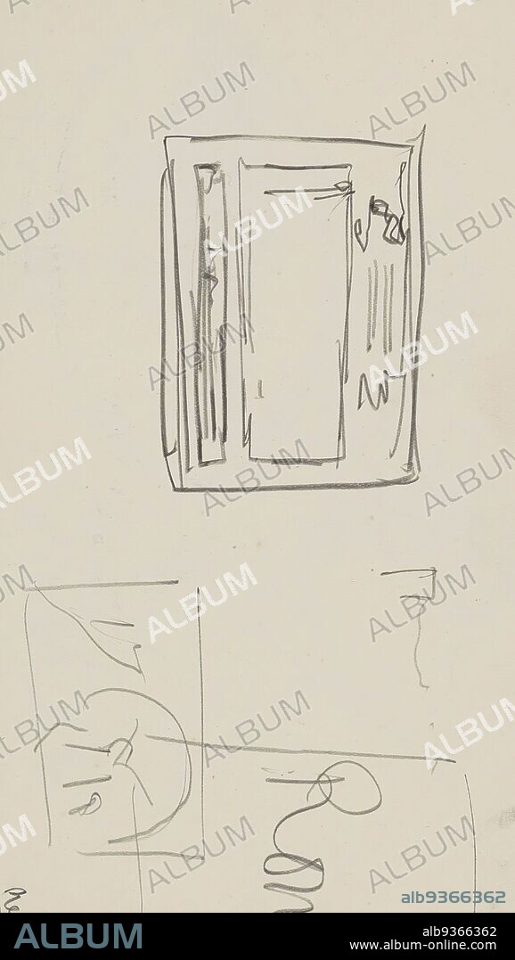 Sheet 43 recto from a sketchbook with 59 sheets, Design for a tinplate, Cornelis Vreedenburgh, 1890 - 1946.