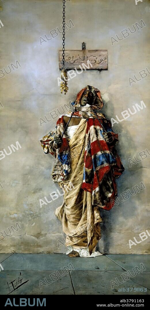 ANTONIO MARÍA FABRÉS Y COSTA. Antonio María Fabrés y Costa / 'Un ladrón'. Hacia 1887. Acuarela sobre papel, 1380 x 730 mm.