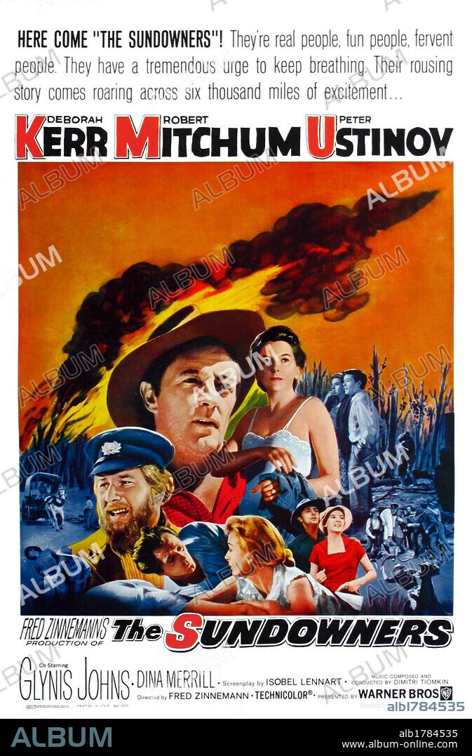 Poster de TRÊS VIDAS ERRANTES, 1960 (THE SUNDOWNERS), dirigida por FRED ZINNEMANN. Copyright WARNER BROTHERS.