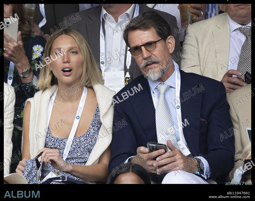 Pavlos Crown Prince of Greece und Princess Maria-Olympia of Greece and Denmark. July 1, 2024, London, London, United Kingdom: Princess Maria-Olympia of Greece and Denmark and Pavlos, Crown Prince of Greece on the opening day of the Wimbledon Tennis Championships in London. (Credit Image: © Stephen Lock/i-Images via ZUMA Press).