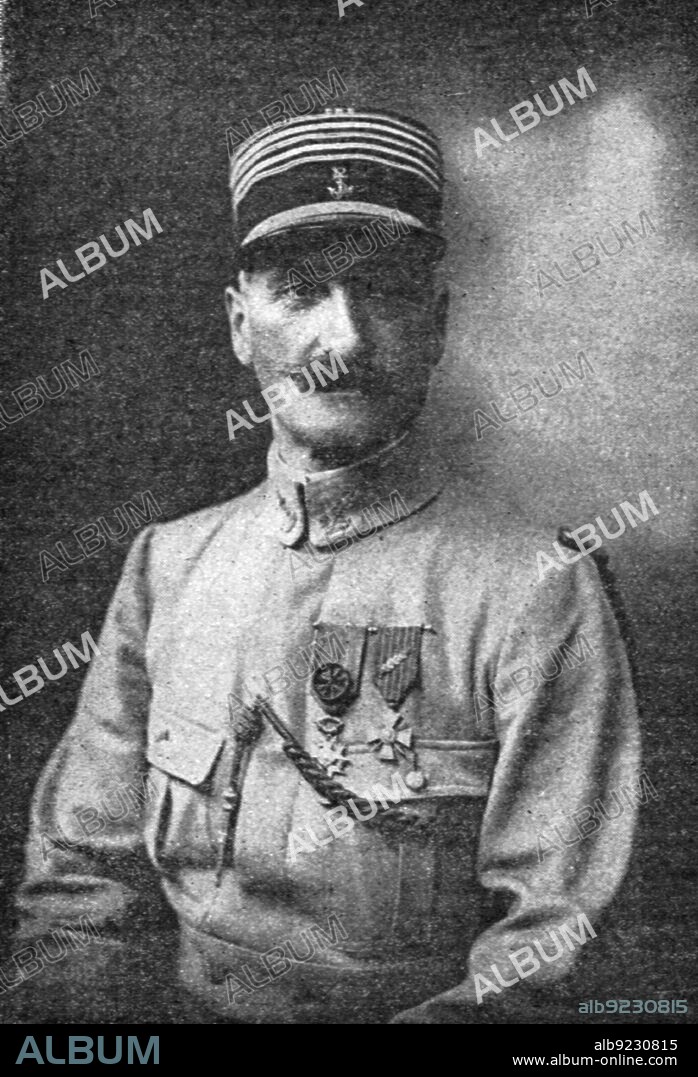 MANUEL. 'Le lieutenant-colonel Regnier; commandant le regiment d'infanterie coloniale du Maroc, qui vient d'obtenir la fourragere', 1916. From "Collection de la Guerre IV. L'Illustration Tome CXLVIII. La Guerre Juillet, Aout, Septembre, Octobre, Novembre, Decembre 1916".