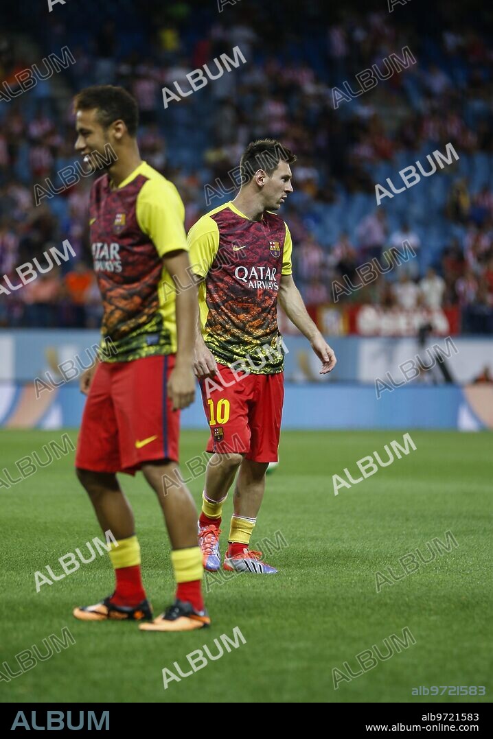 Madrid, 21 de agosto de 2013. Supercopa de España. Atletico de Madrid - Barcelona. Neymar y Messi. Foto: Ignacio Gil. Ä¶.ArchdcÄ¶.. Ignacio Gil.