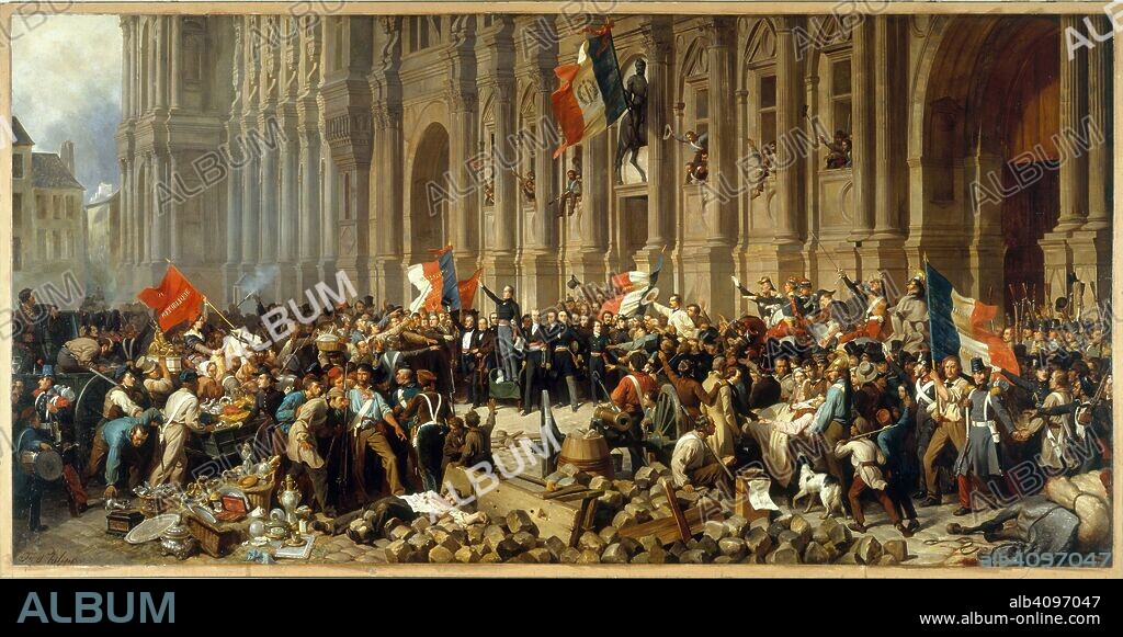 HENRI FéLIX EMMANUEL PHILIPPOTEAUX. Lamartine in front of the Town Hall of Paris rejects the red flag on 25 February 1848.