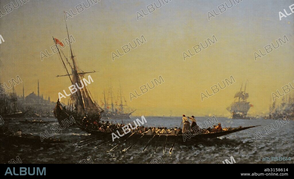 Felix Ziem (1821-1911). Pintor francés. Puerto de Constantinopla, década 1880. Museo del Hermitage (The State Hermitage Museum). San Petersburgo. Rusia.