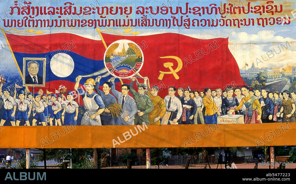 Kaysone Phomvihane (December 13, 1920 - November 21, 1992) was the leader of the Lao People's Revolutionary Party from 1955. He served as the first Prime Minister of the Lao People's Democratic Republic from 1975 to 1991 and then as President from 1991 until his death in 1992. Socialist realism is a style of realistic art which was developed in the Soviet Union and became a dominant style in other communist countries. Socialist realism is a teleologically-oriented style having its purpose the furtherance of the goals of socialism and communism. Although related, it should not be confused with social realism, a type of art that realistically depicts subjects of social concern. Unlike social realism, socialist realism often glorifies the roles of the poor.