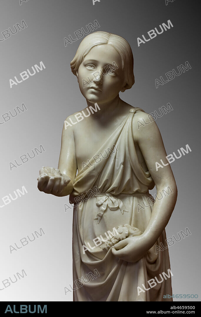Assicoop - Unipol Collection: Giovanni Cappelli (1814 - 1885); "Young Girl" (marble, h. cm 122).
