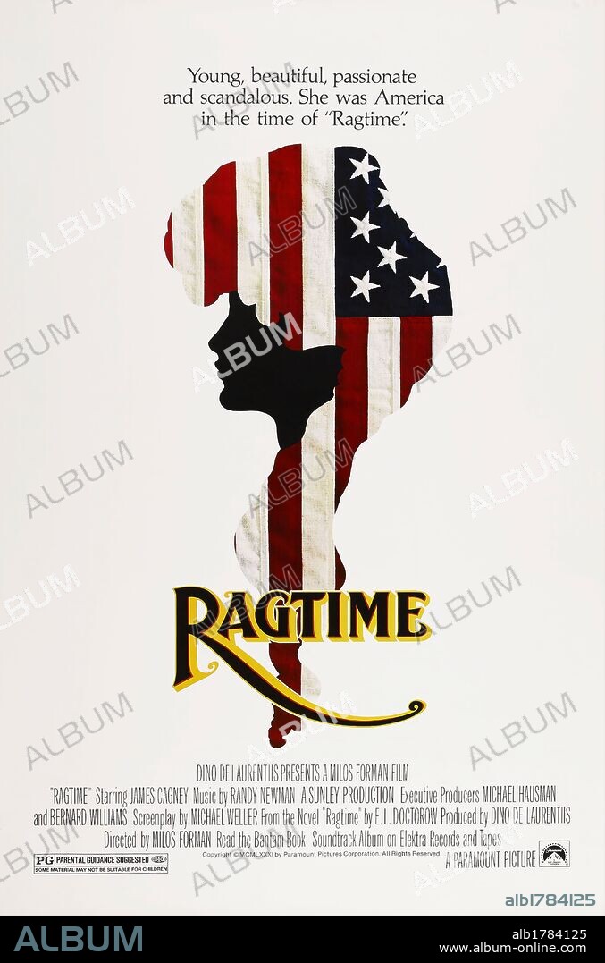 Poster de RAGTIME, 1981, dirigida por MILOS FORMAN. Copyright PARAMOUNT PICTURES.