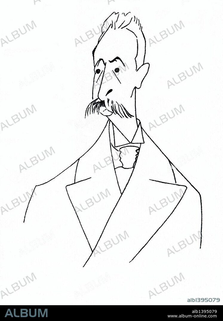 ROMÁN BONET SINTES "BON". Caricatura de José Rodríguez Carracido (Santiago de Compostela, 1856-Madrid, 1928). Farmacéutico español. Fue un bioquímico y farmacólogo español, pionero de la Bioquímica en España. Año 1911.