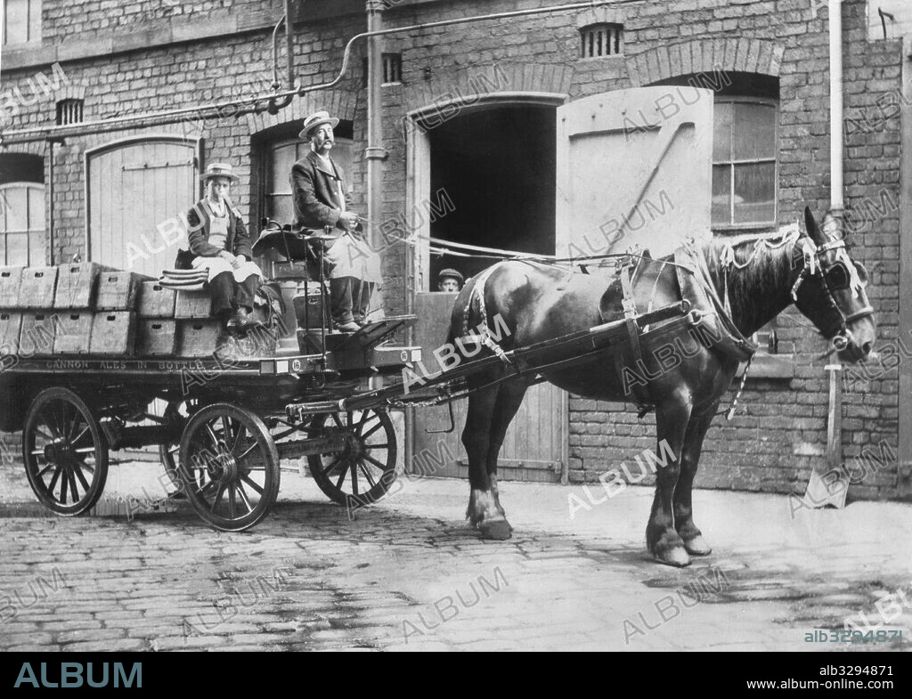 William Stones Cannon Brewery's Horse Drawn Dray. Sheffield, c1913.