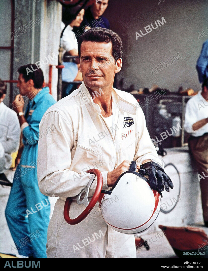 JAMES GARNER in GRAND PRIX, 1966, unter der Regie von JOHN FRANKENHEIMER. Copyright M.G.M.