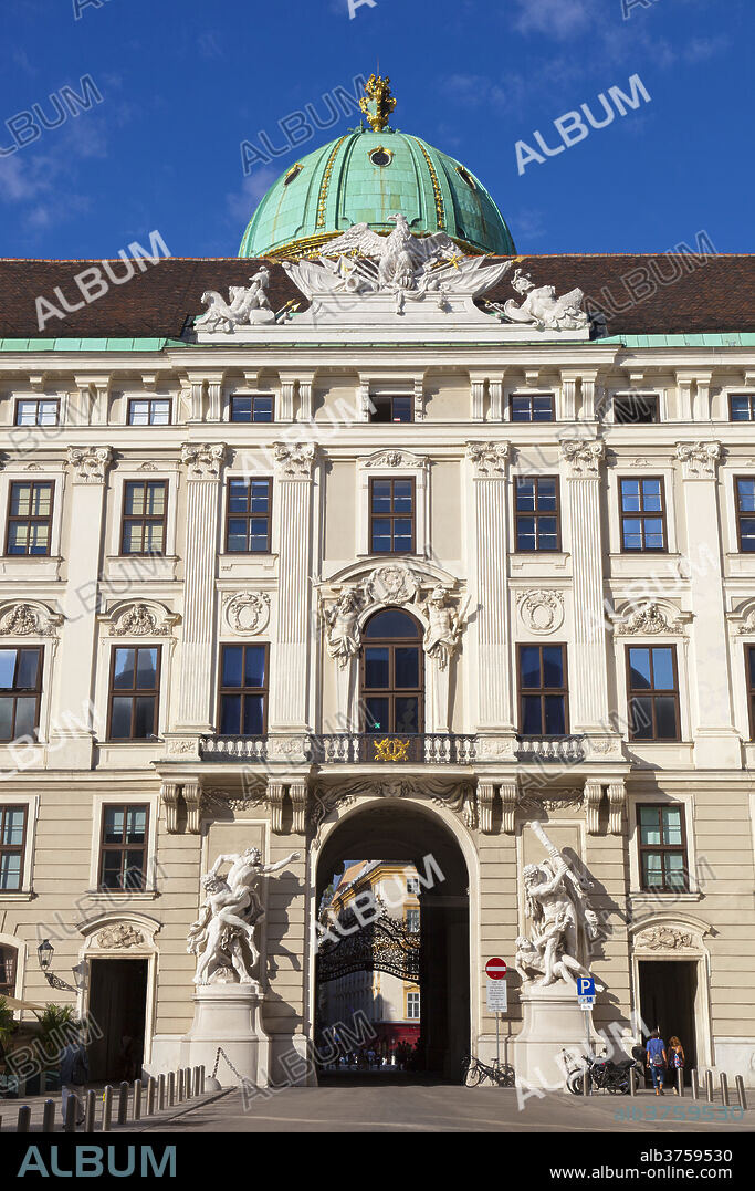 Facade of Michaelertor Gate, Hofburg Palace, UNESCO World Heritage Site, Vienna, Austria, Europe.