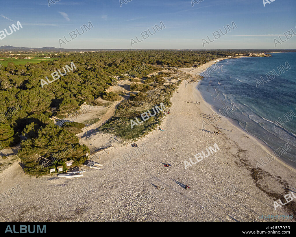 Sa Rapita beach, Campos del Puerto, Mallorca, Balearic Islands, Spain.