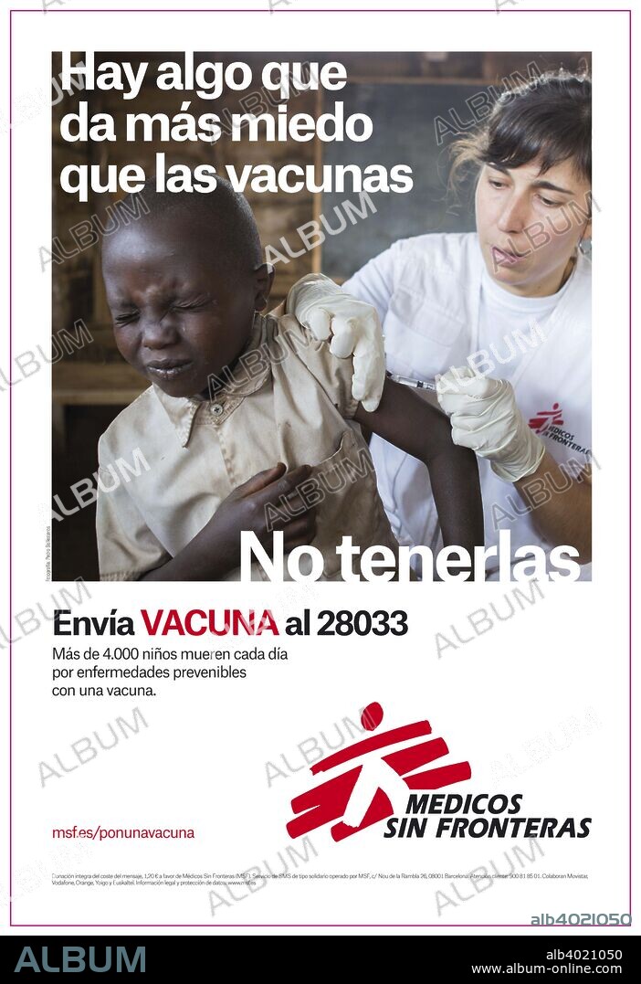 Médicos sin fronteras. Campaña publicitaria "vacunas".