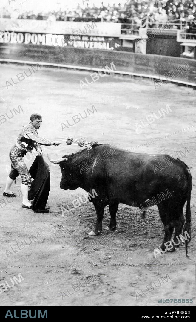Bulls in Mexico. Bilbao Carriage Taking out the rapier to get crazy in the bullfight Held on November 24 in the Plaza de Méjico.