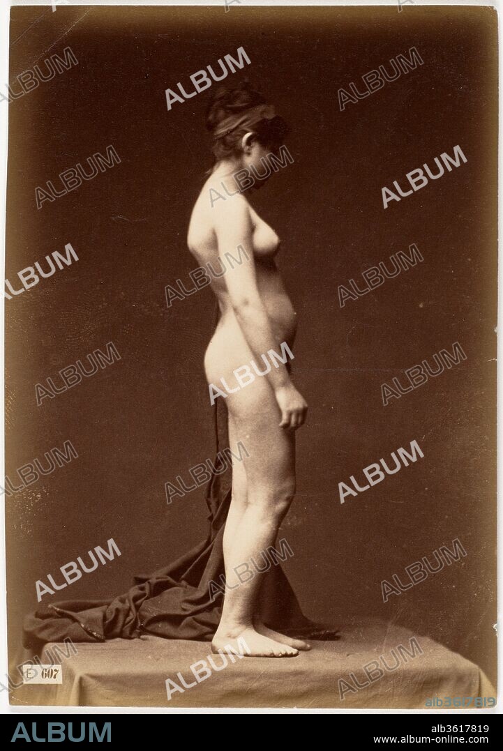 UNKNOWN (FRENCH). [Young Woman, Nude, Full Figure in Profile