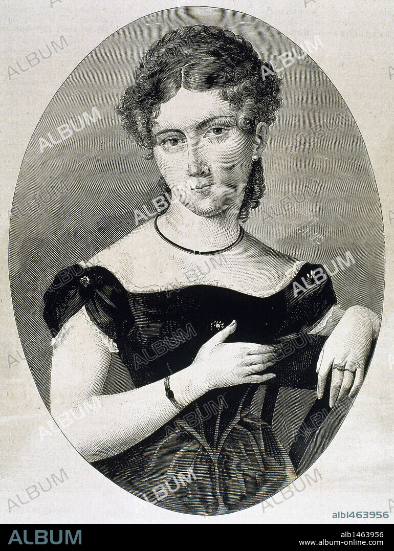 FERNAN CABALLERO (Cecilia Böhl de Faber y Larrea) (1796-1879). Escritora española. Grabado por París.