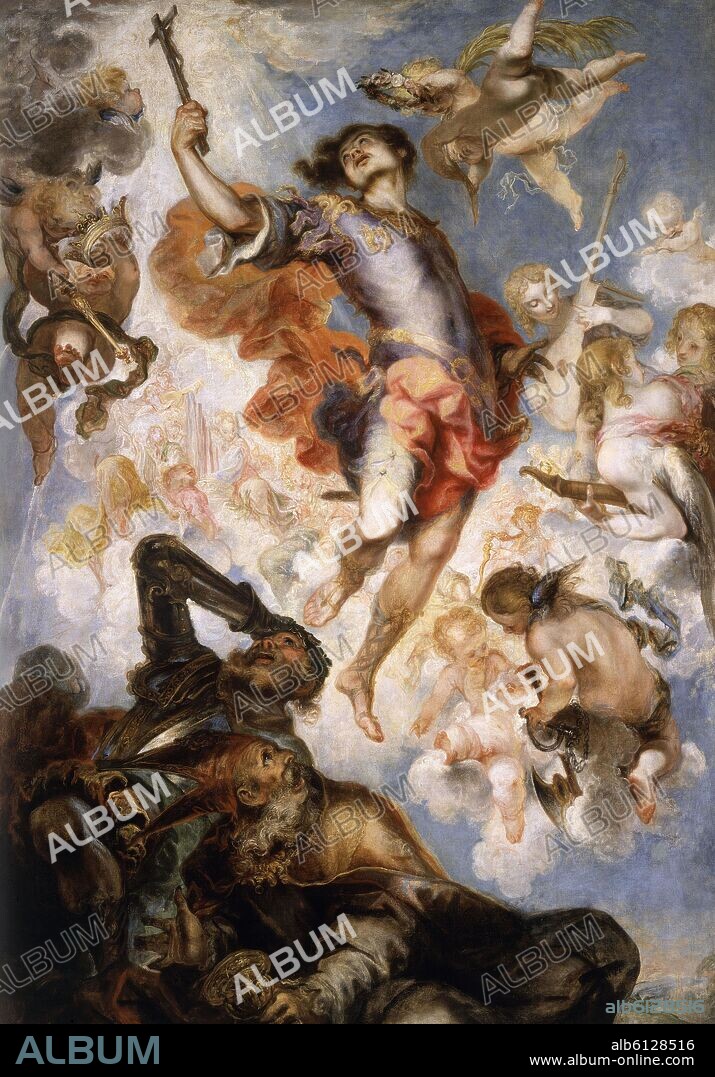 FRANCISCO HERRERA EL MOZO. EL TRIUNFO DE SAN HERMENEGILDO - 1654 - O/L 326x228 - NP 833 - BARROCO ESPAÑOL.