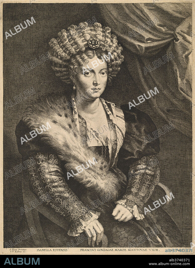 LUCAS EMIL VORSTERMAN AFTER SIR PETER PAUL RUBENS. Isabella d'Este. Medium: engraving.