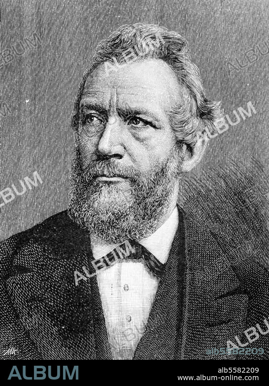 Du Bois-Reymond, Emil Physiologe Berlin 7.11.1818 - ebd. 26.12.1896. Porträt. Holzstich nach Photographie, 1886.