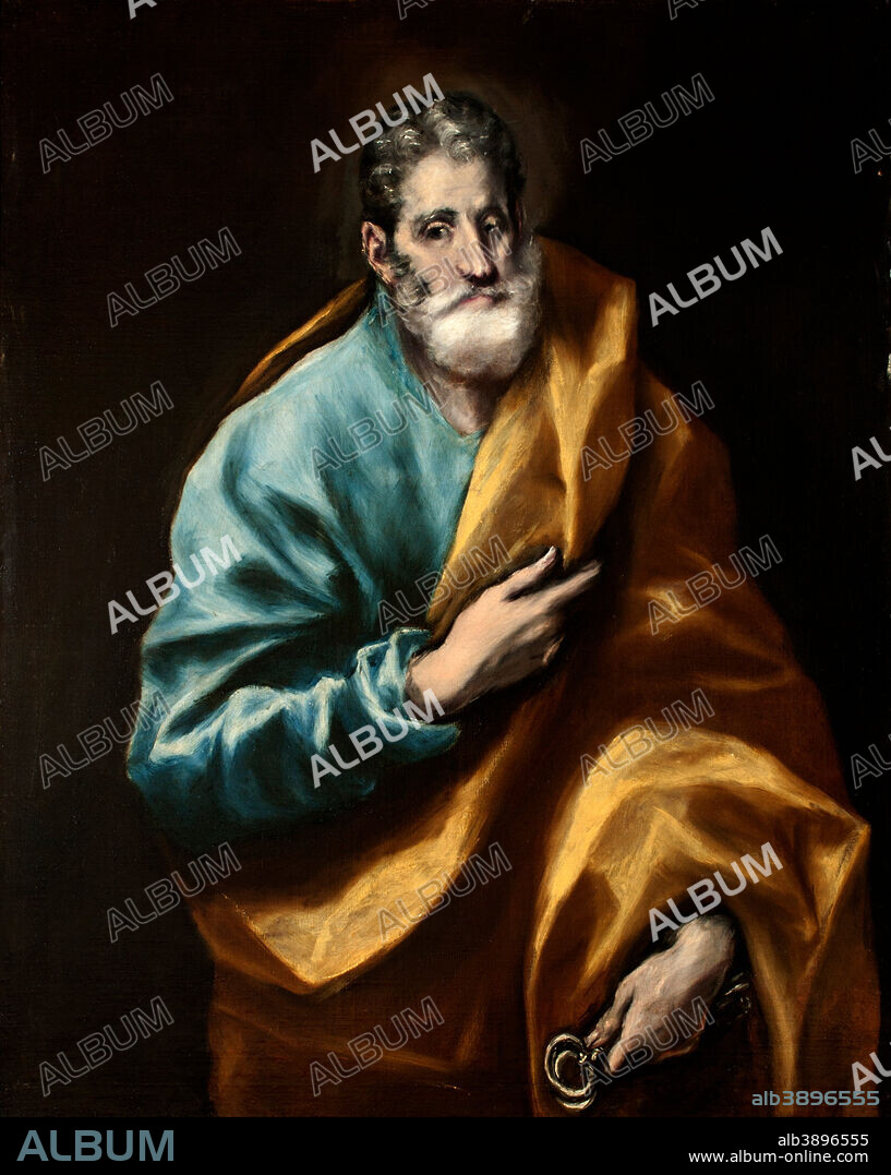 EL GRECO. San Pedro Apóstol / Apostle Saint Peter. Date/Period: Between 1610 and 1614. Painting. Oil on canvas. Height: 81 cm (31.8 in); Width: 101 cm (39.7 in).