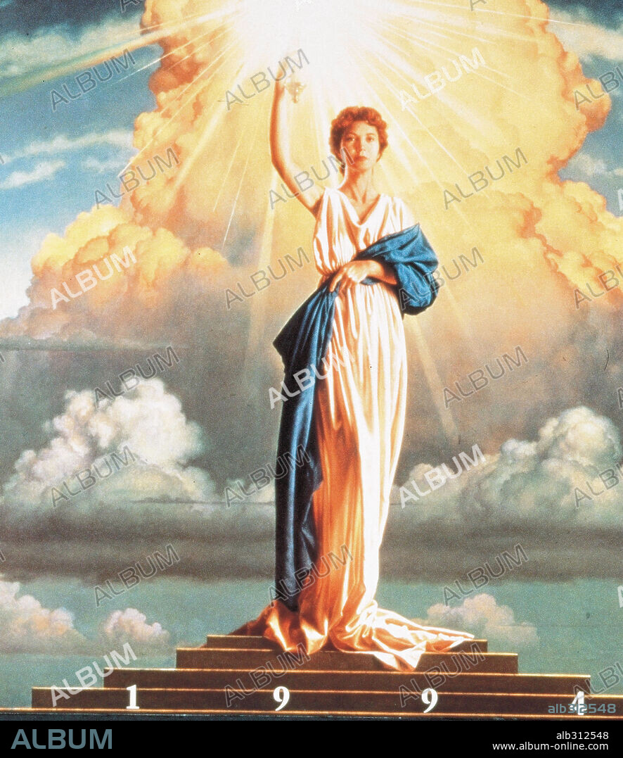 FILM HISTORY: COLUMBIA STUDIOS. A woman holding a torch as part of the Columbia Tristar Motion Picture Group logo.