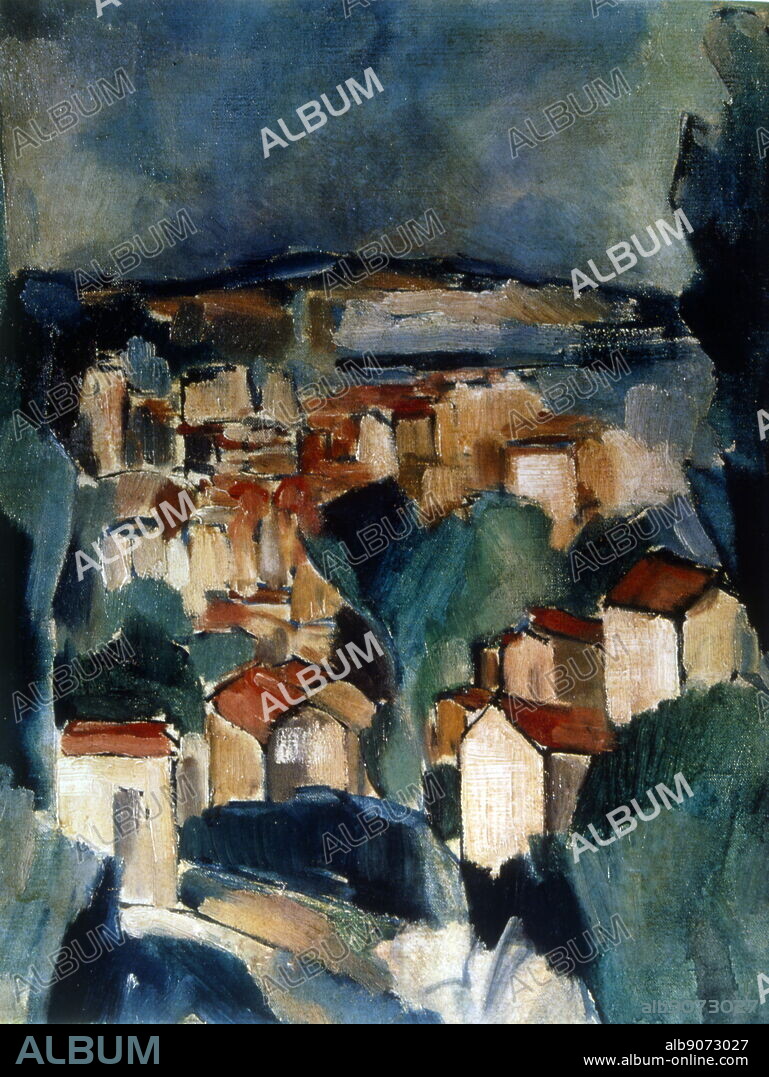Bougival, France, Circa 1909 by Maurice de Vlaminck, 1876-1958. The State Hermitage Museum. Vlaminck was a French painter. Along with André Derain and Henri Matisse he is considered one of the principal exponents of expressionism and fauvism.
