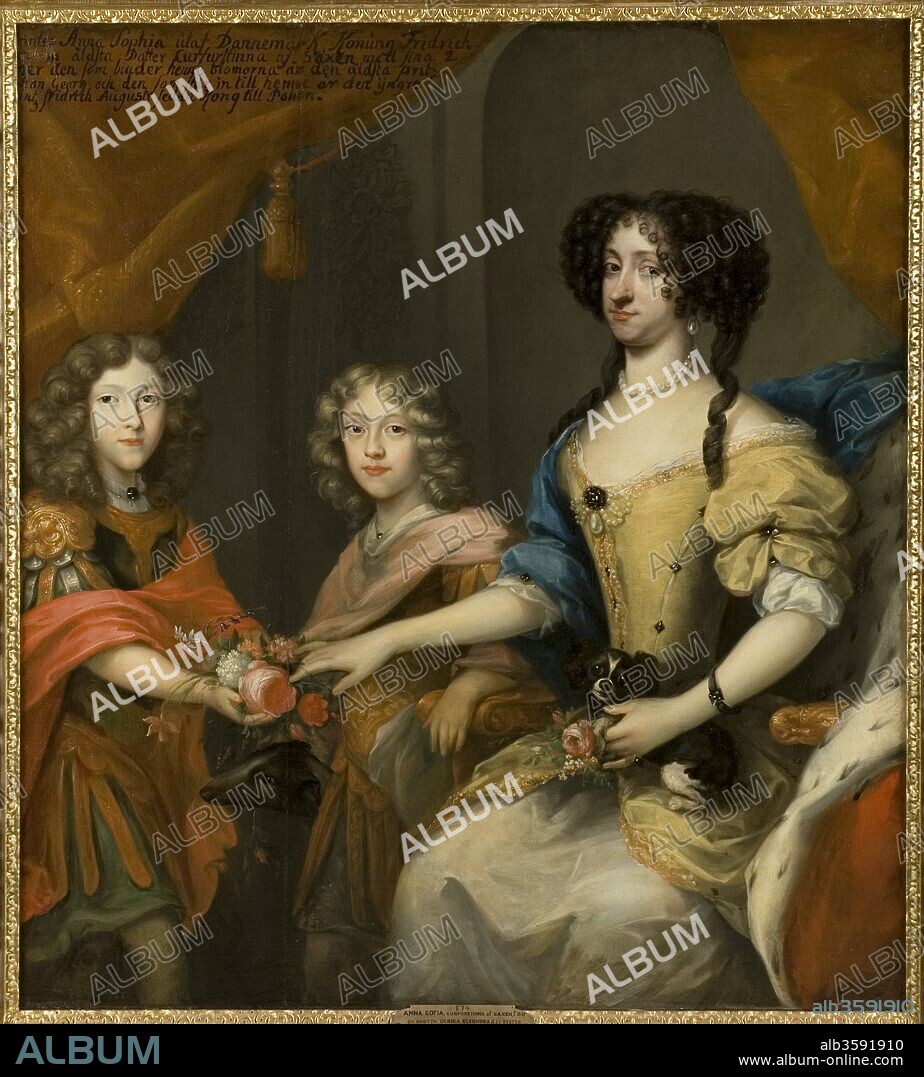 KRAFFT, DAVID, VON. Anna Sophie of Denmark (1647-1717), Electress of Saxony with sons John George and Frederick Augustus.