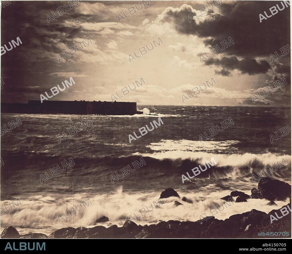 The Great Wave, Sète. Gustave Le Gray; French, 1820-1884. Date: 1857. Dimensions: 34.1 × 41.8 cm (image/paper); 50.8 × 64.5 cm (album page). Albumen print, No. 17 from the Vistas del Mar album. Origin: France.