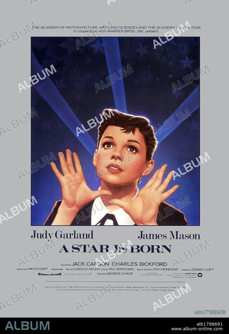 Poster of A STAR IS BORN, 1954, directed by GEORGE CUKOR. Copyright WARNER BROTHERS.