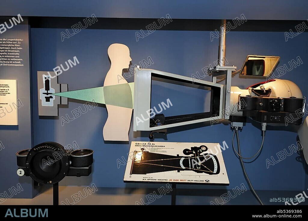 Roentgen camera ODELCA 70 SL, exhibit at German Roentgen Museum, Remscheid-Lennep, Germany