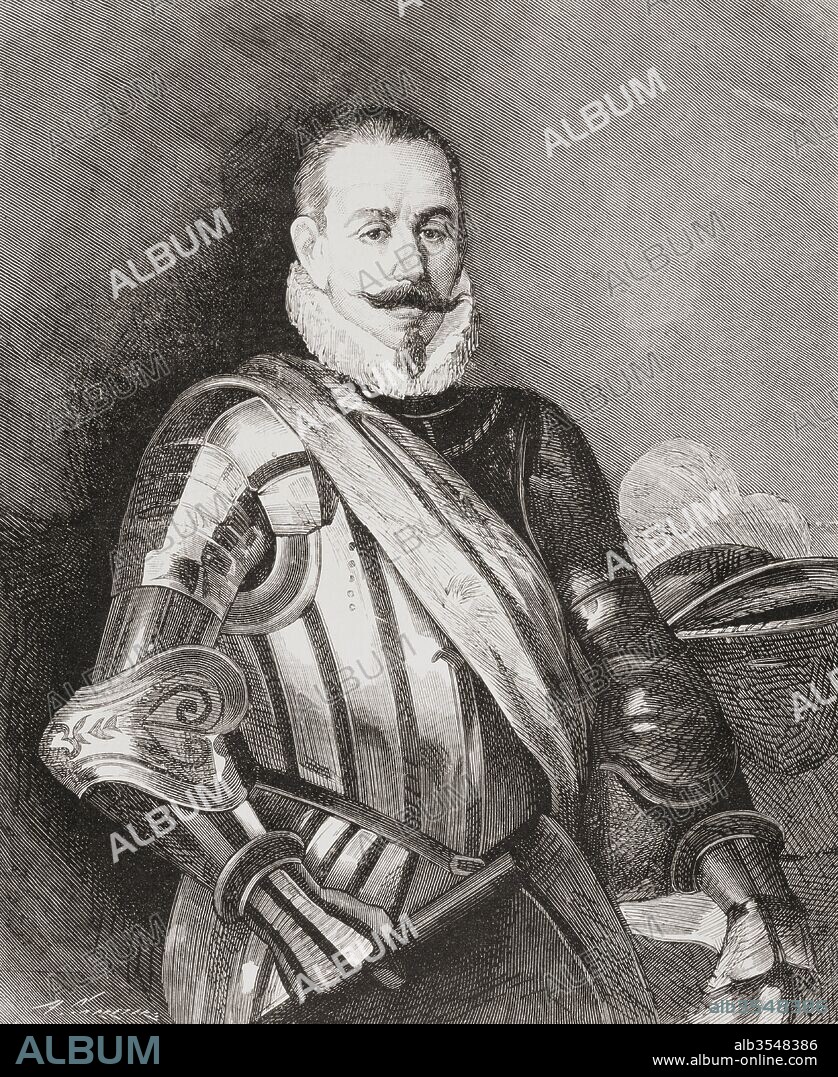 Pedro Gutiérrez de Valdivia or Valdiva, c.1500 – 1553. Spanish conquistador and the first royal governor of Chile. From La Ilustracion Española y Americana, published 1892.