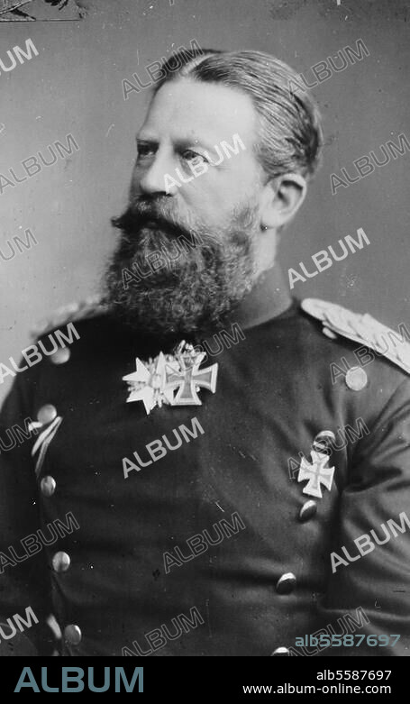 Frederick (Friedrich) III, German Emperor and King of Prussia; Potsdam (Germany) 18.10.1831 - ibid. 15.6.1888. Portrait as Crown Prince. Photo (Schaarwaechter, Berlin, Germany), circa 1885.