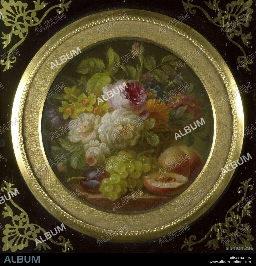 WILLEM VAN LEEN. Still Life with Flowers and Fruits. Dating: 1780 - 1810. Measurements: d 6.2 cm; h 11 cm × w 10.4 cm × d 0.6 cm.