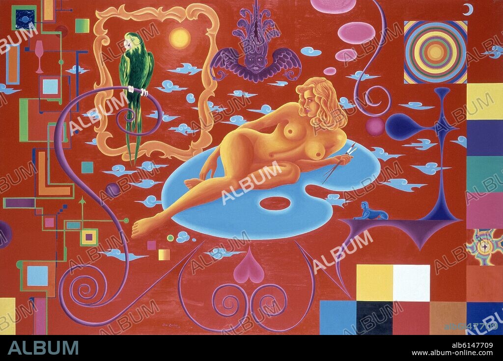 MARIANO CARRERA BLÁZQUEZ. CANTOS: LA MUSA - SIGLO XX - 130x195 - OLEO/LIENZO.