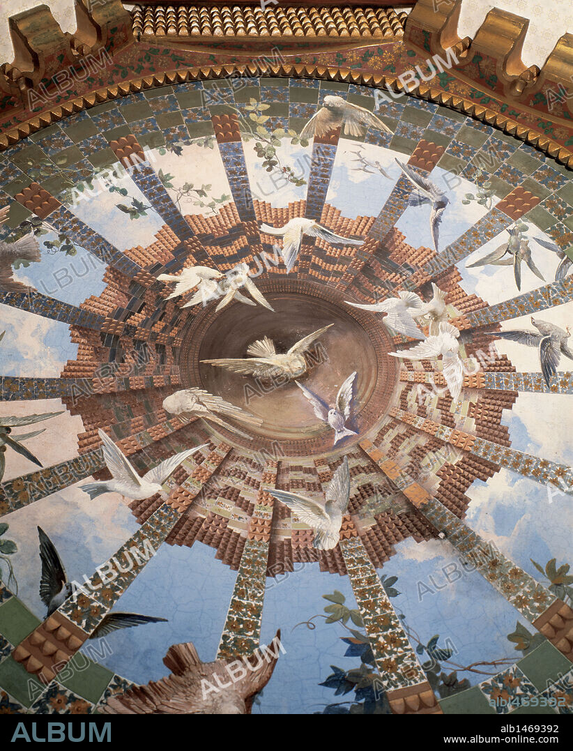 ARTE S. XIX. MODERNISMO. ESPAÑA. GAUDI I CORNET, Antoni (1852-1926). Arquitecto español. CASA VICENS (1883-1888). Construída por orden de Manuel Vicens i Montaner. CUPULA del primer piso. Barcelona. Cataluña.