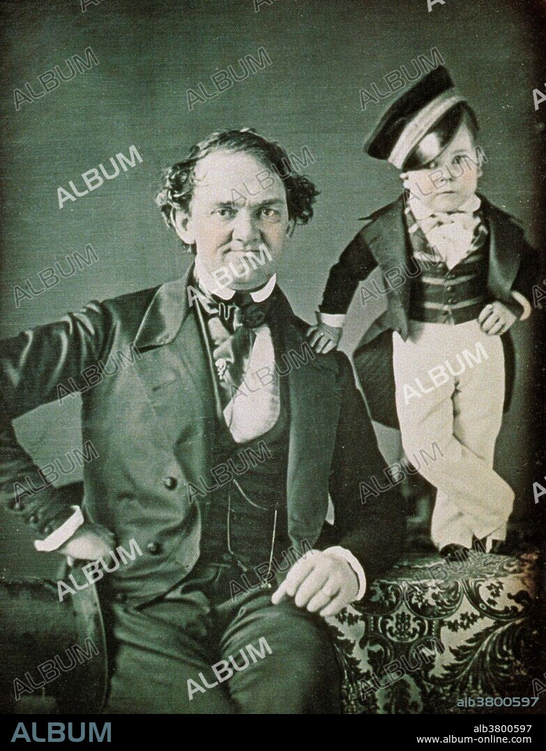 P.T. Barnum and General Tom Thumb, 1850. Charles Sherwood Stratton (January 4, 1838 - July 15, 1883), "General Tom Thumb", was an American dwarf performer. P.T. Barnum, a distant relative (half fifth cousin, twice removed), heard about Stratton and after contacting his parents, taught the boy how to sing, dance, mime, and impersonate famous people. Barnum took young Stratton on a tour of Europe, making him an international celebrity. His marriage with a little person, Lavinia Warren, became front-page news. The wedding took place at Grace Episcopal Church and the wedding reception was held at the Metropolitan Hotel. The best man at the wedding was Commodore Nutt, another dwarf performer in Barnum's employ. Following the wedding, the couple was received by President Lincoln at the White House. Under Barnum's management, Stratton became a wealthy man. He owned houses, a steam yacht, and he had a wardrobe of fine clothes. When Barnum got into financial difficulty, Stratton bailed him out. Later, they became business partners. Stratton made his final appearance in 1878. He died unexpectedly of a stroke in 1883, at the age of 45. Over 20,000 people attended the funeral.